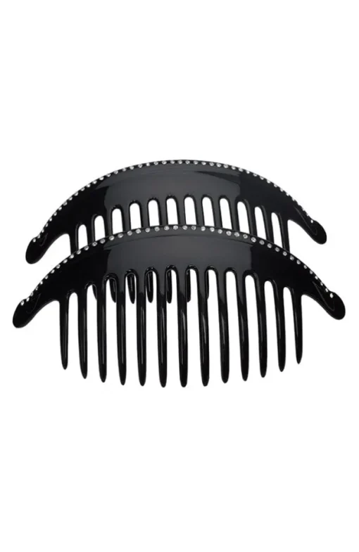 Belle Crystal Large Interlocking Comb Pair
