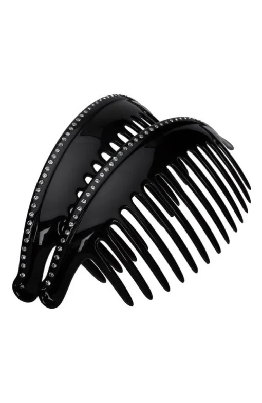Belle Crystal Large Interlocking Comb Pair