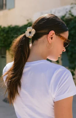 Bellflower Ponytail Holder - Latte