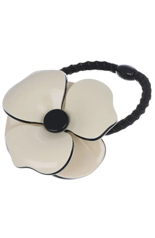Bellflower Ponytail Holder - Latte