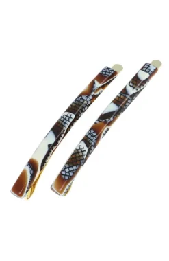 Bobby Pin Pair on Gold Wire - Fudge