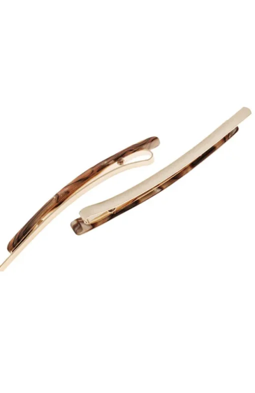 Bobby Pin Pair on Gold Wire - Classic