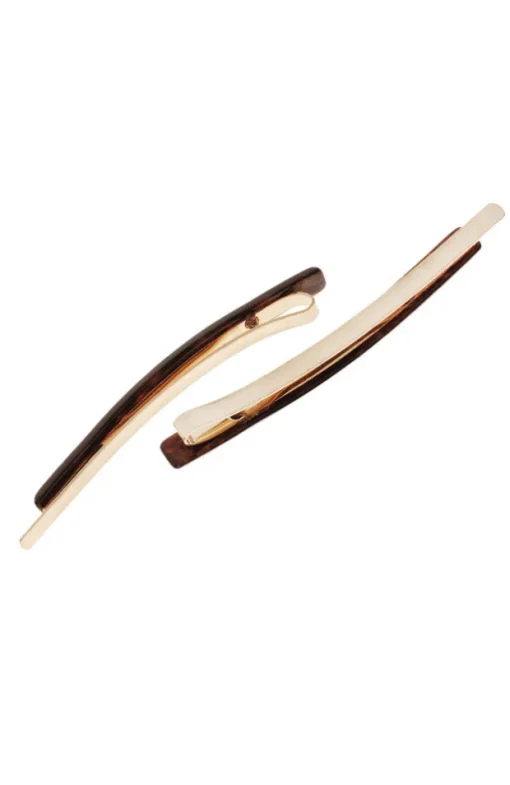 Bobby Pin Pair on Gold Wire - Classic