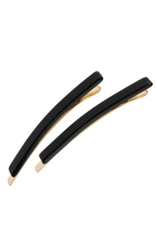 Bobby Pin Pair on Gold Wire - Classic