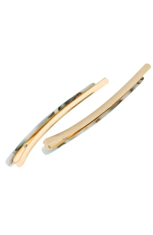 Bobby Pin Pair on Gold Wire - Classic
