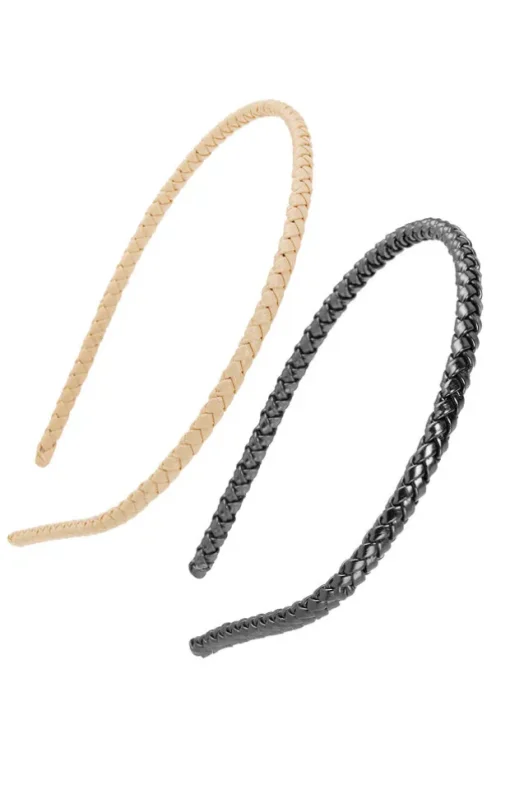 Braided 1/4" Headband 2-Pack