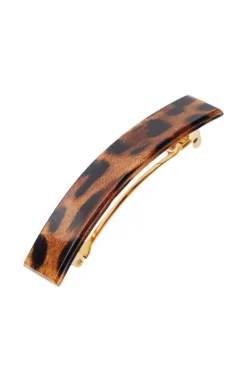Classic Rectangle Barrette - Luxe Leopard