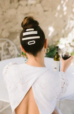 Classic Rectangle Barrette - Coconut Milk