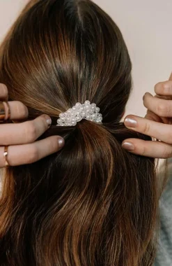 Cream Pearl Scrunchie