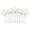 Crystal & Pearl Flower Comb