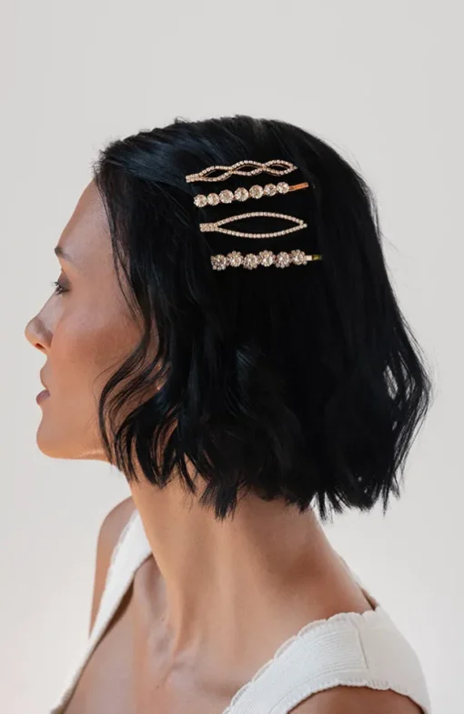 Crystal Bobby Pins, 4-Pack