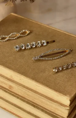 Crystal Bobby Pins, 4-Pack