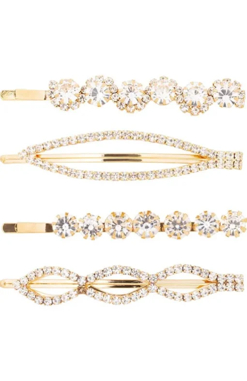 Crystal Bobby Pins, 4-Pack