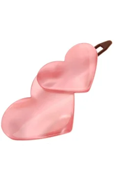 Double Heart Plastic Tige Boule Barrette - Nacro Brights