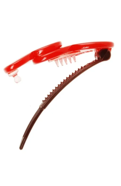 Double Heart Plastic Tige Boule Barrette - Nacro Brights