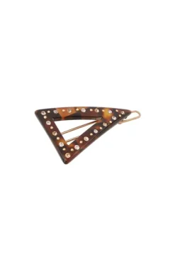 France Luxe Crystal Triangle Cutout Tige Boule Barrette
