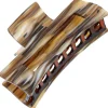 Large Rectangle Cutout Jaw - Caramel Swirl