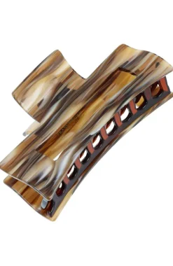 Large Rectangle Cutout Jaw - Caramel Swirl