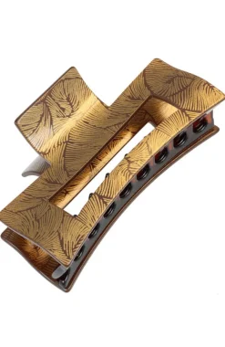 Large Rectangle Cutout Jaw - Gold Fern