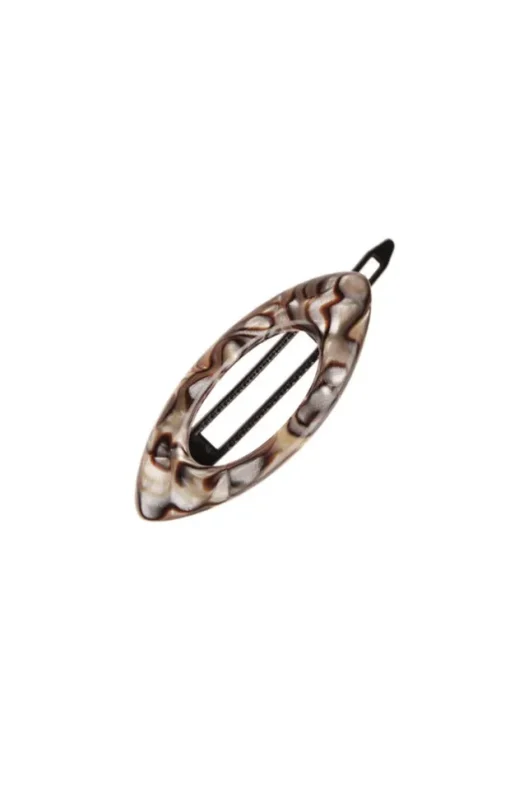Mini Cutout Oval Plastic Tige Boule Barrette - Classic