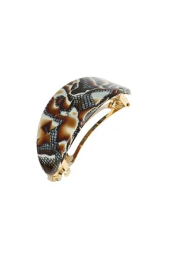 Oval Ponytail Barrette - Fudge