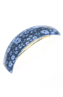 Rectangle Volume Barrette - Midnight Bloom