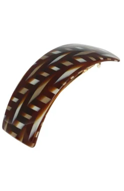 Rectangle Volume Barrette - Saddle