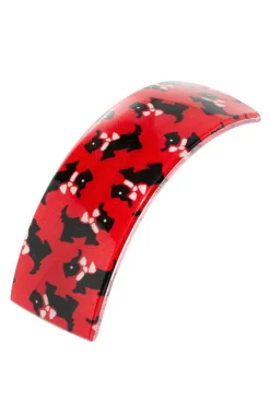 Rectangle Volume Barrette - Scottie Dog