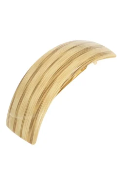 Rectangle Volume Barrette - Bamboo
