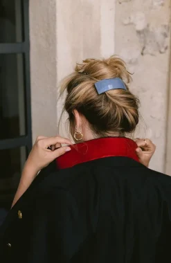 Rectangle Volume Barrette - Denim
