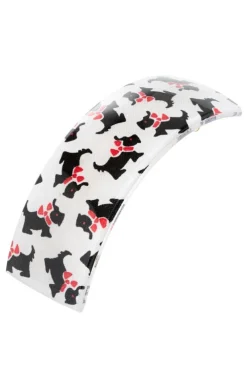 Rectangle Volume Barrette - Scottie Dog