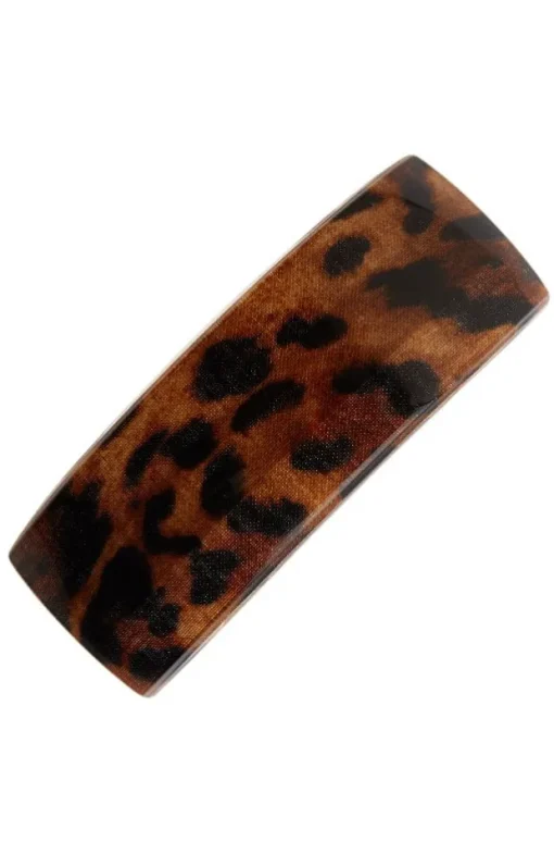 Rectangle Volume Barrette - Luxe Leopard