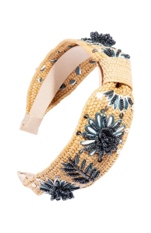 Santorini Beaded Straw Headband