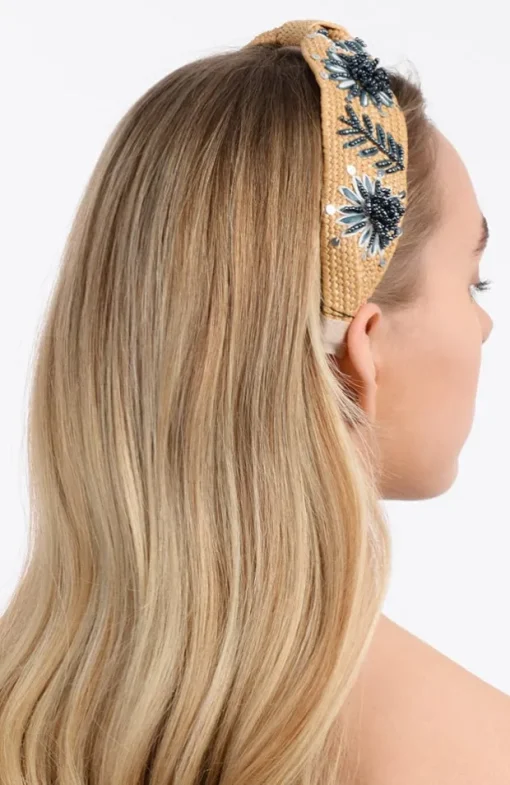Santorini Beaded Straw Headband