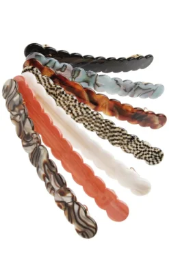Scalloped Long and Skinny Barrette - Classic