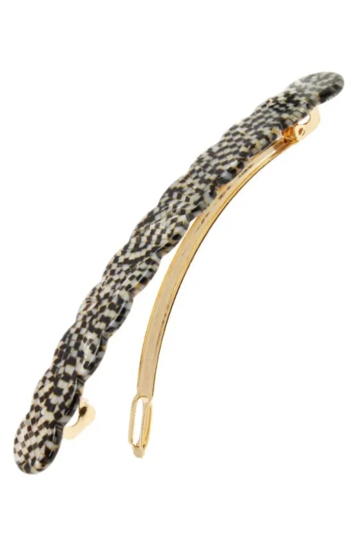 Scalloped Long and Skinny Barrette - Classic