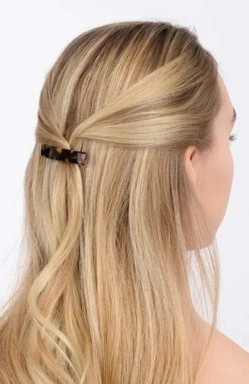 Small Luxury Rectangle Barrette - Classic