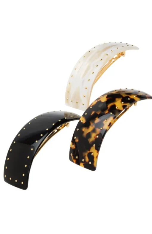 Studded Rectangle Volume Barrette